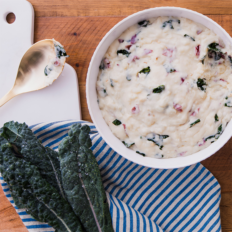 Creamy Garlic and Kale Mashed Potatoes